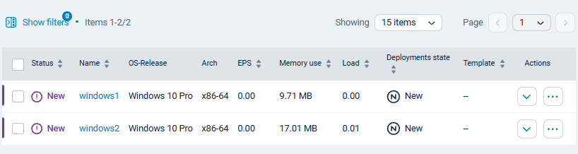 New agent connected to NXLog Platform