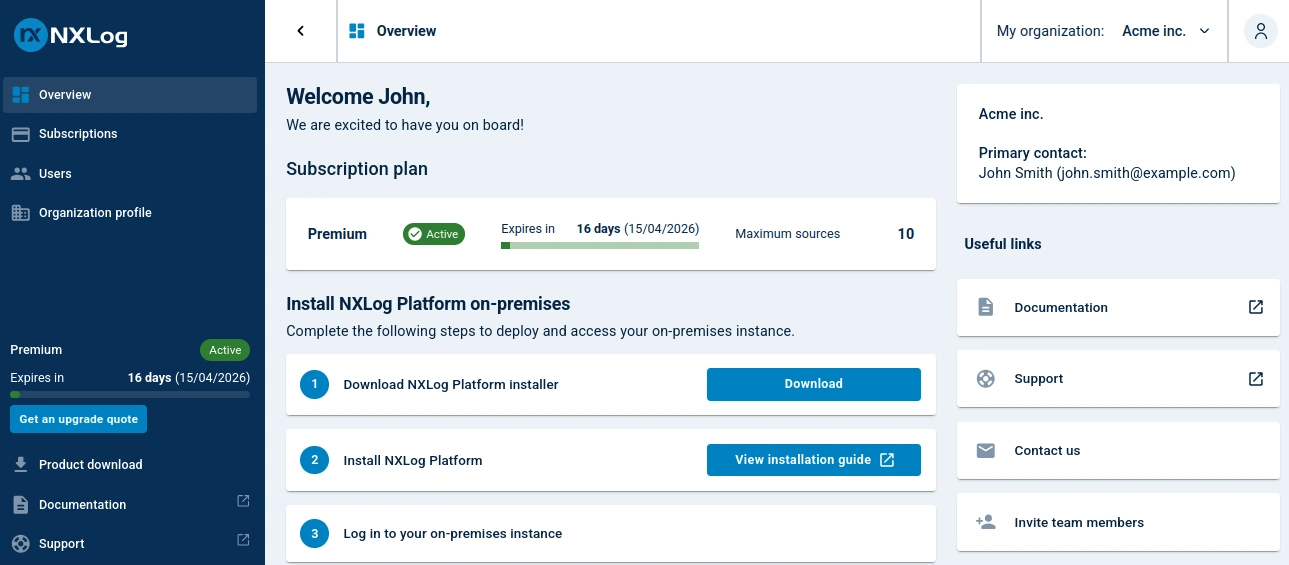 Redesigned Customer Portal navigation
