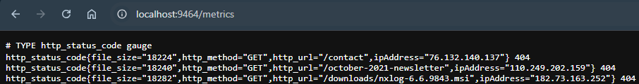 NXLog Agent Prometheus endpoint